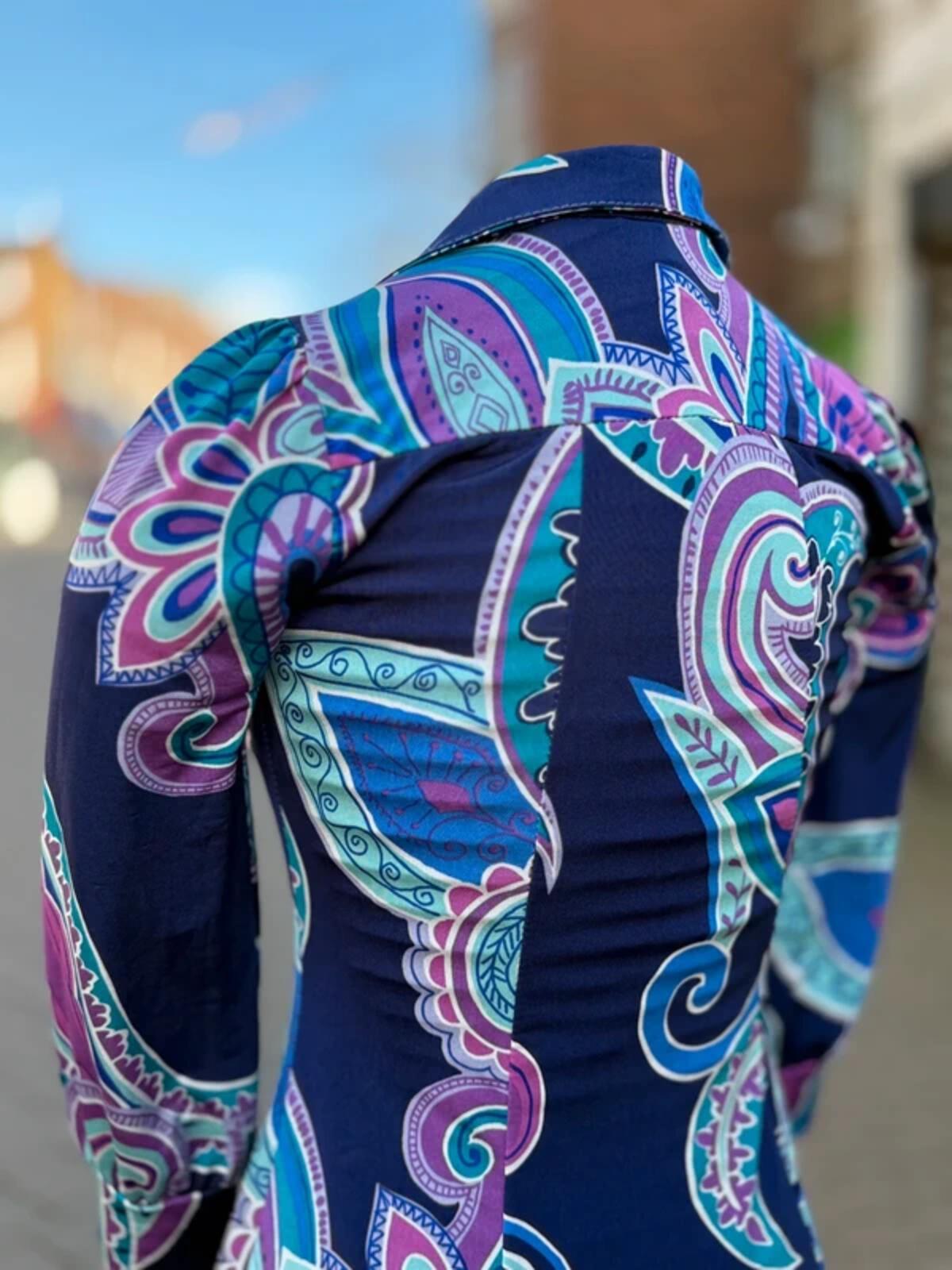 Y2K Psych Dress Paisley Mandala 70s Style Medium
