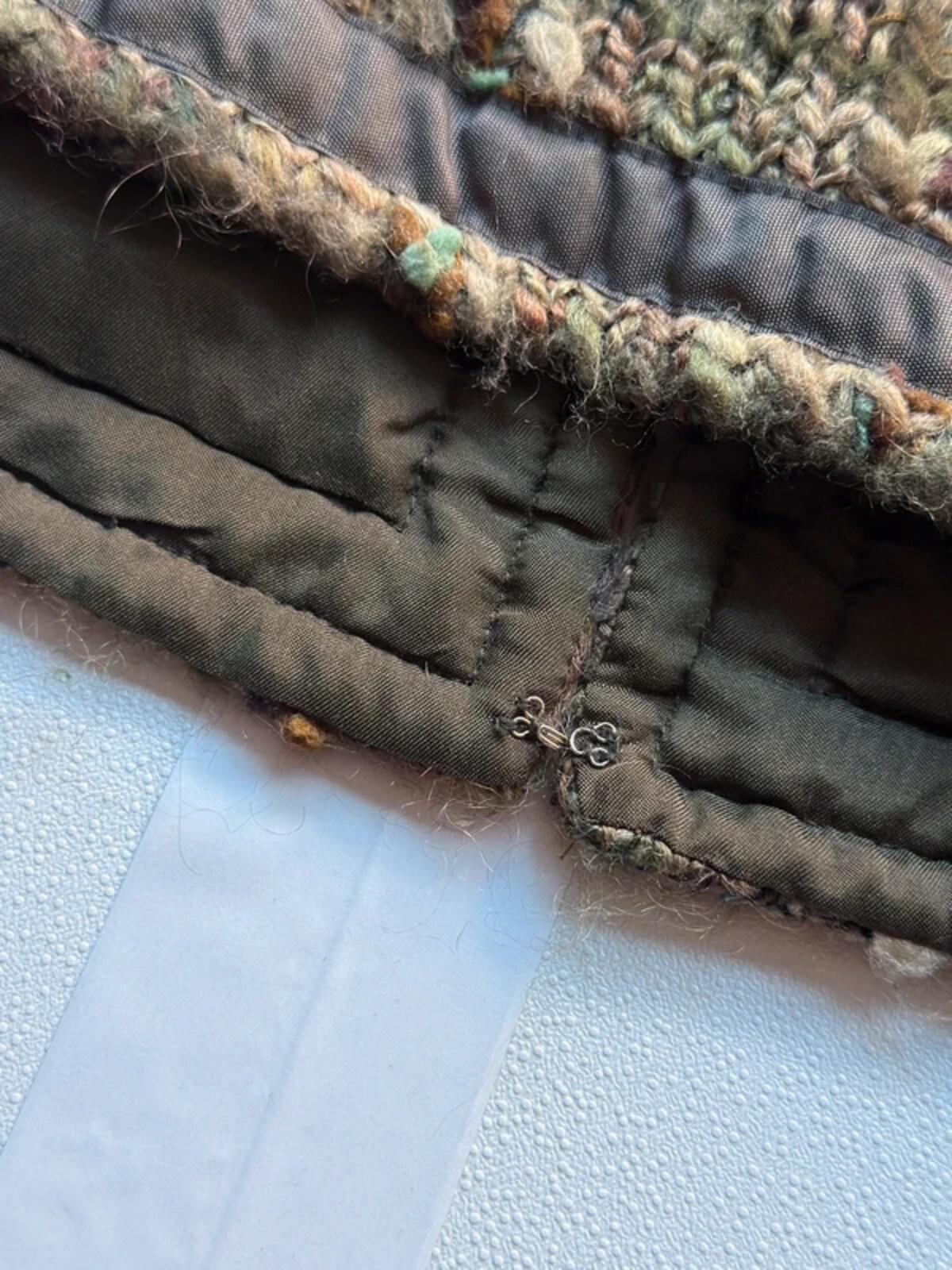 Vintage Bouclé Tweed Cropped Jacket Multicolour Textured Blazer