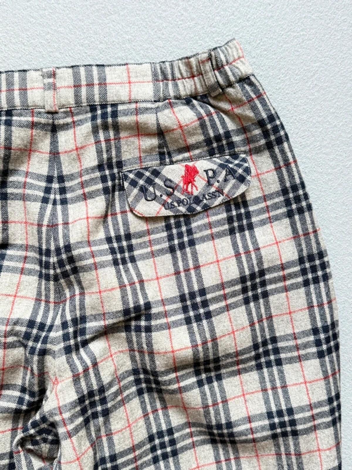 US Polo Association High Waisted Check Wool Blend Trousers 28”