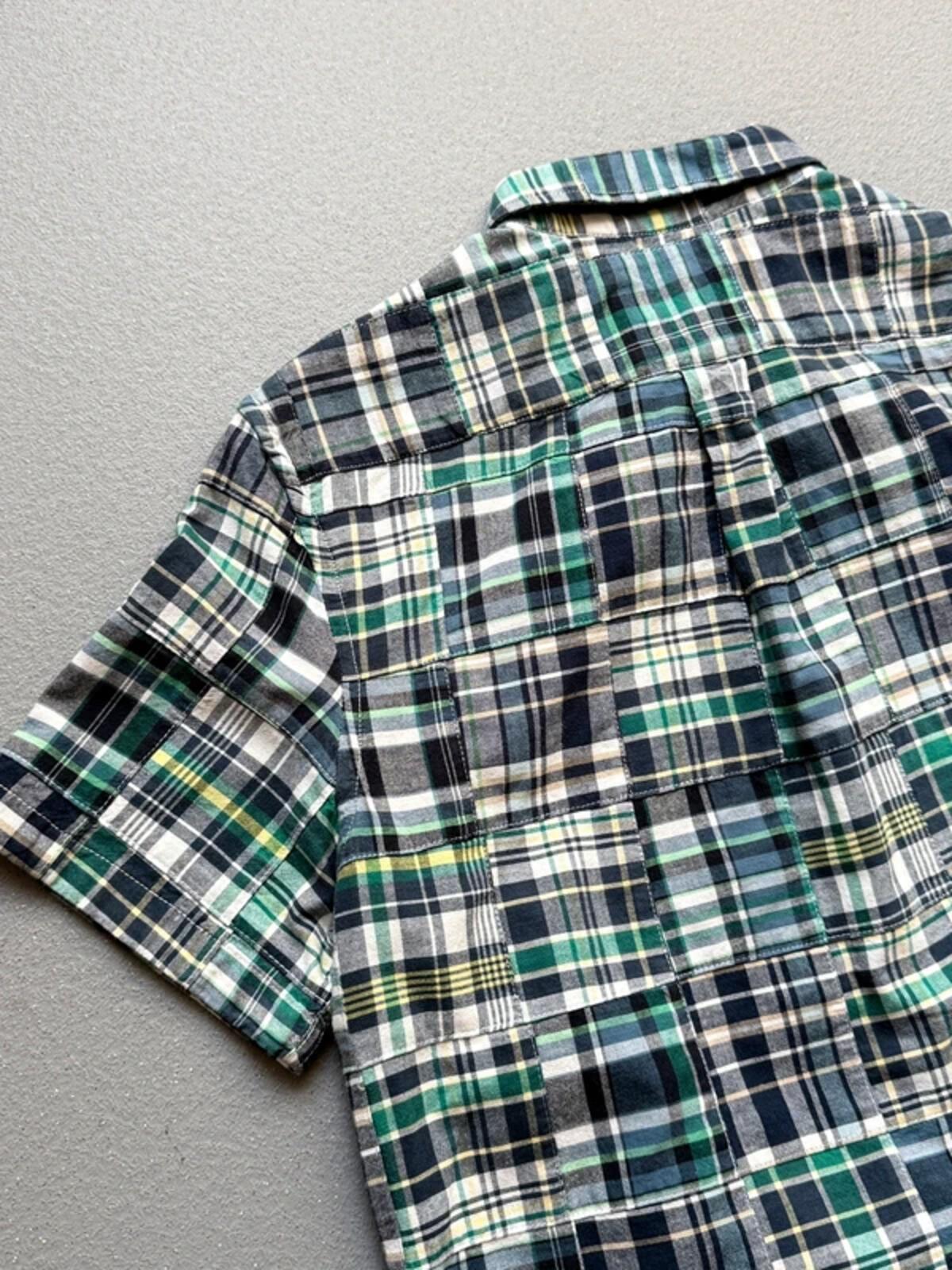 GAP Patchwork Madras Check Short Sleeve Shirt Small
