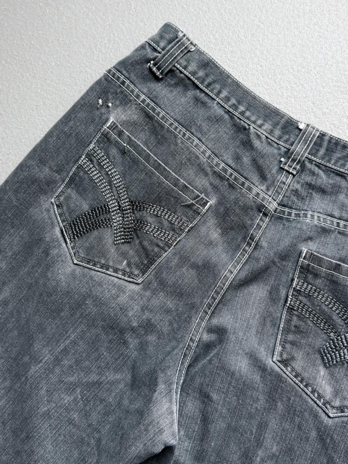 Y2K Baggy Grey Denim Shorts 36”