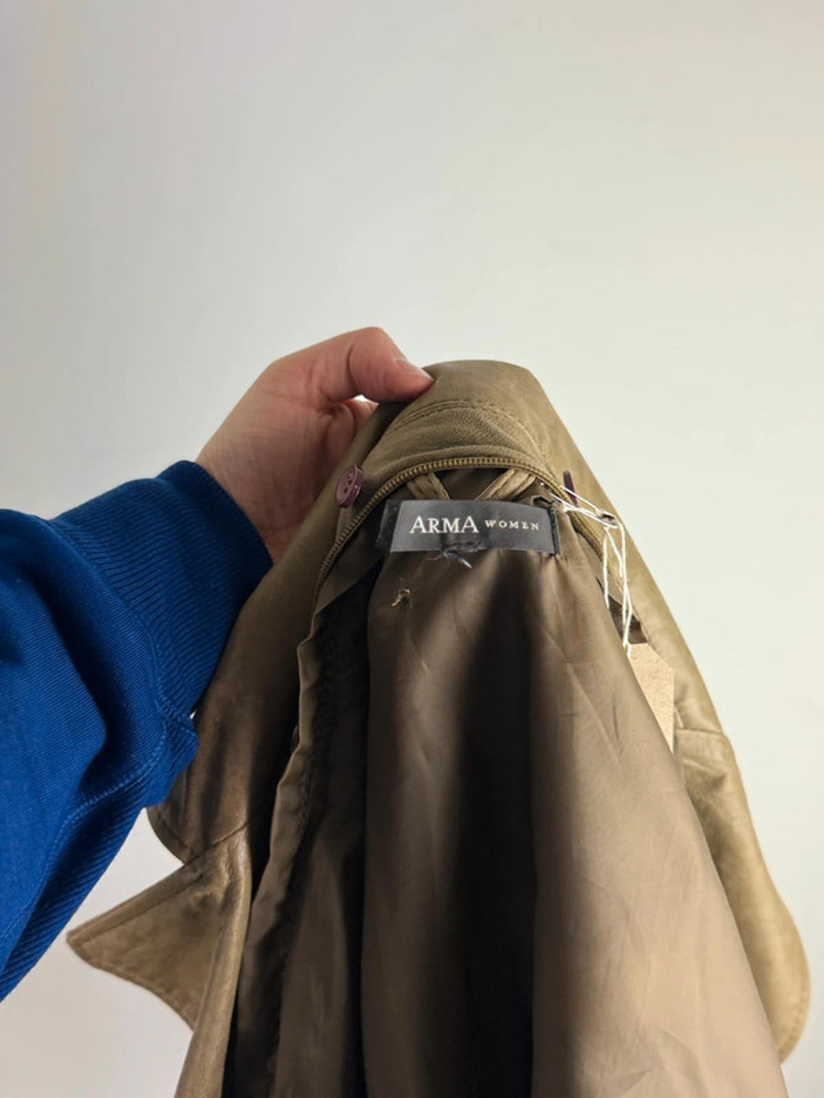 Y2K Beige Leather Jacket Size 12