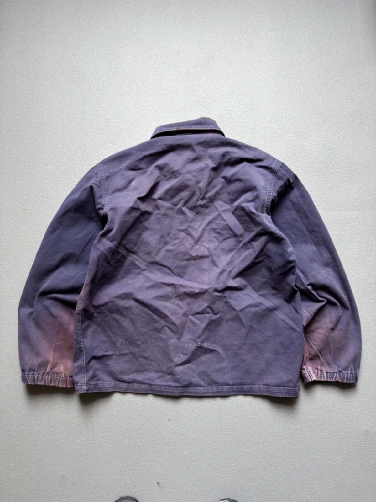 Vintage French Work Jacket Blue Purple Faded Medium