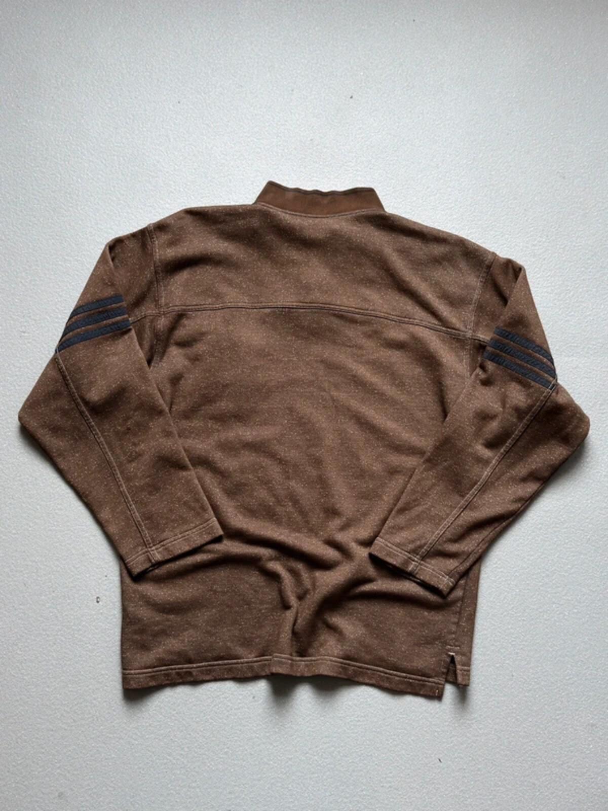 Adidas 90s Vintage 1/4 Zip Sweatshirt Brown Medium
