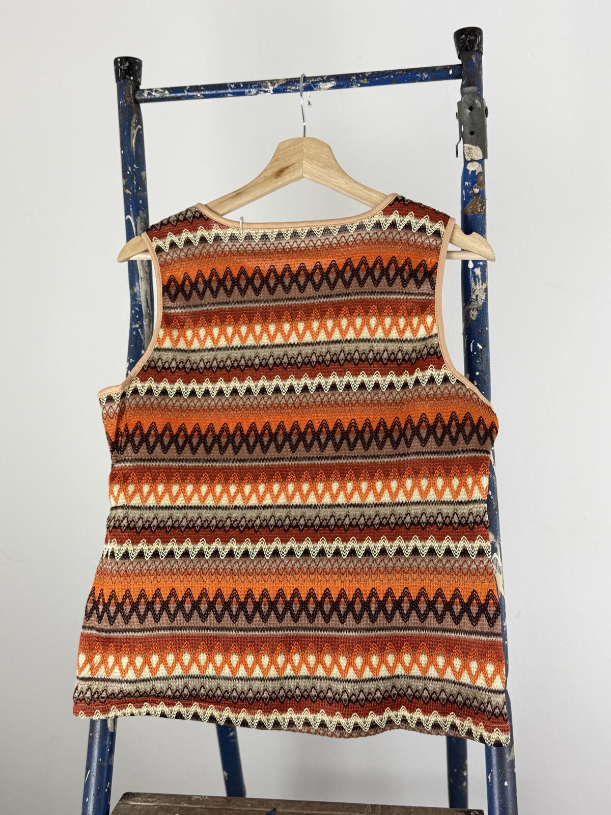 Vintage 90s ZigZag Chevron Pattern Vest Top Ladies Large