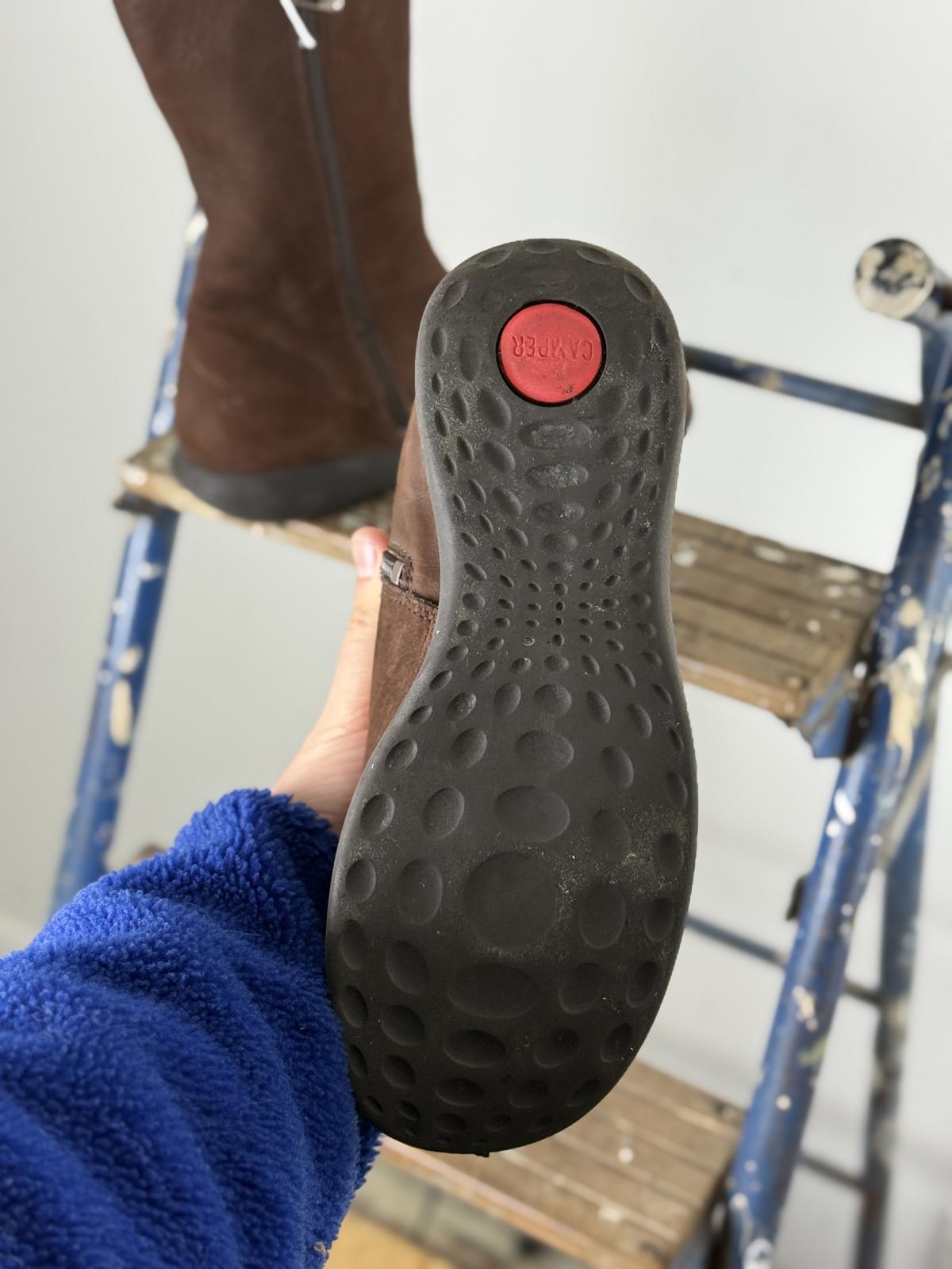 Camper Brown Leather Boots Size UK 6 Small Wedge