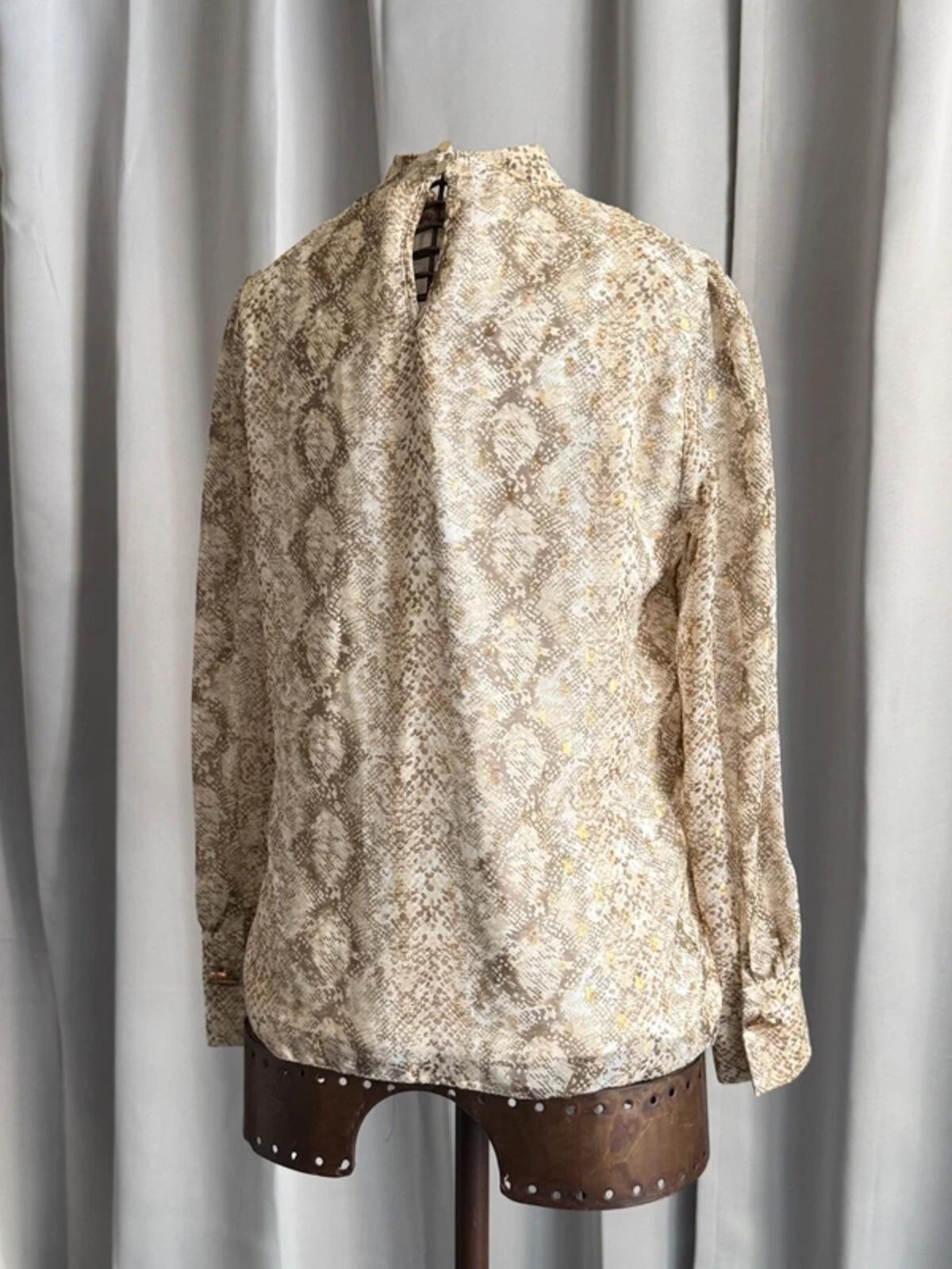 Y2K Dorothy Perkins Snake Print Keyhole Long Sleeve Top Size 10