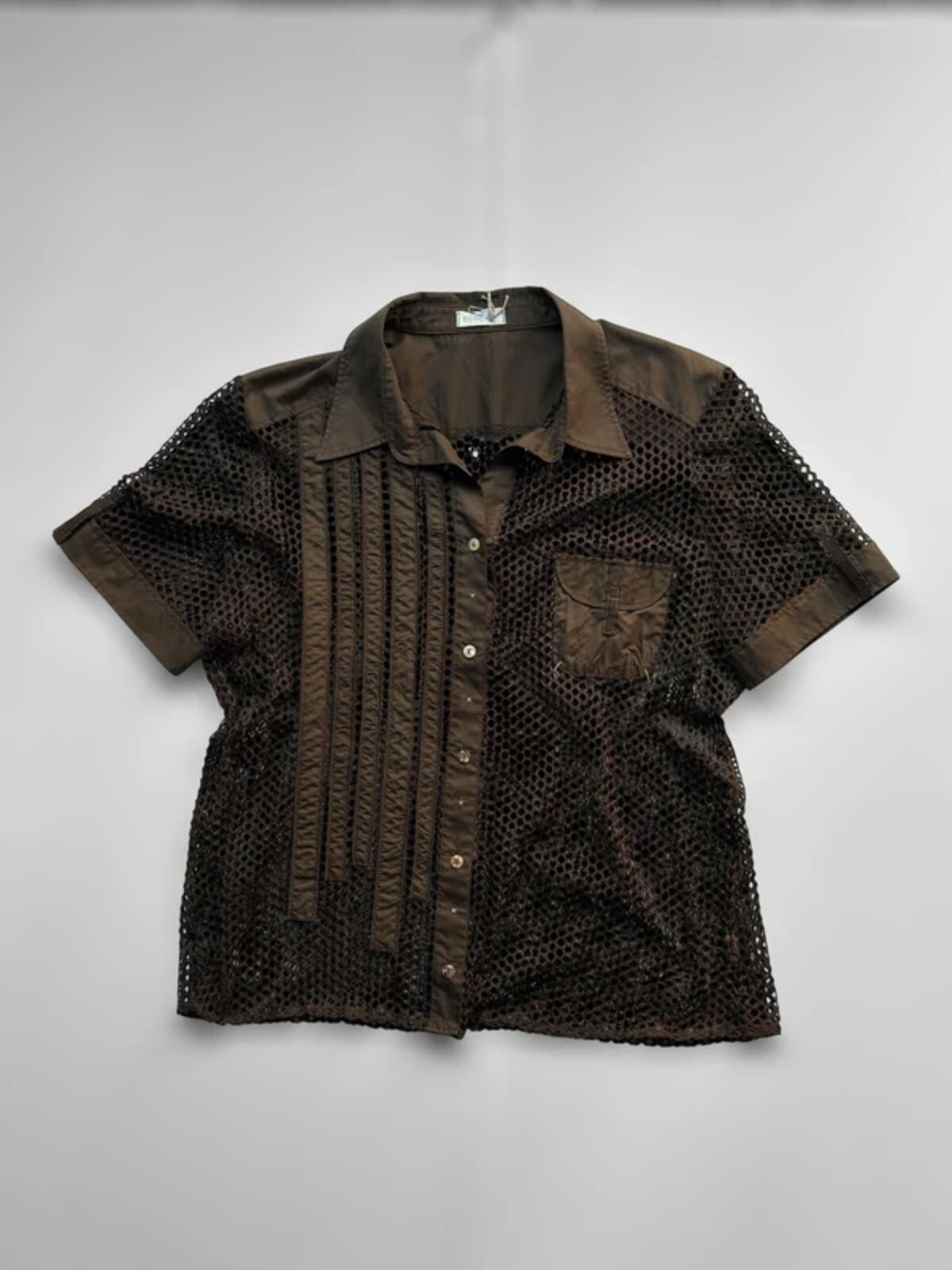 Y2K Khaki String Shirt Large Ladies