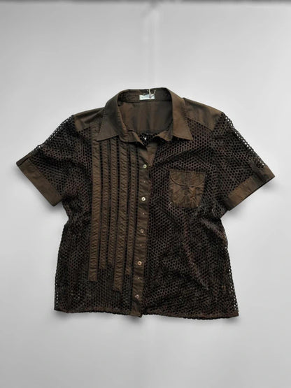 Y2K Khaki String Shirt Large Ladies