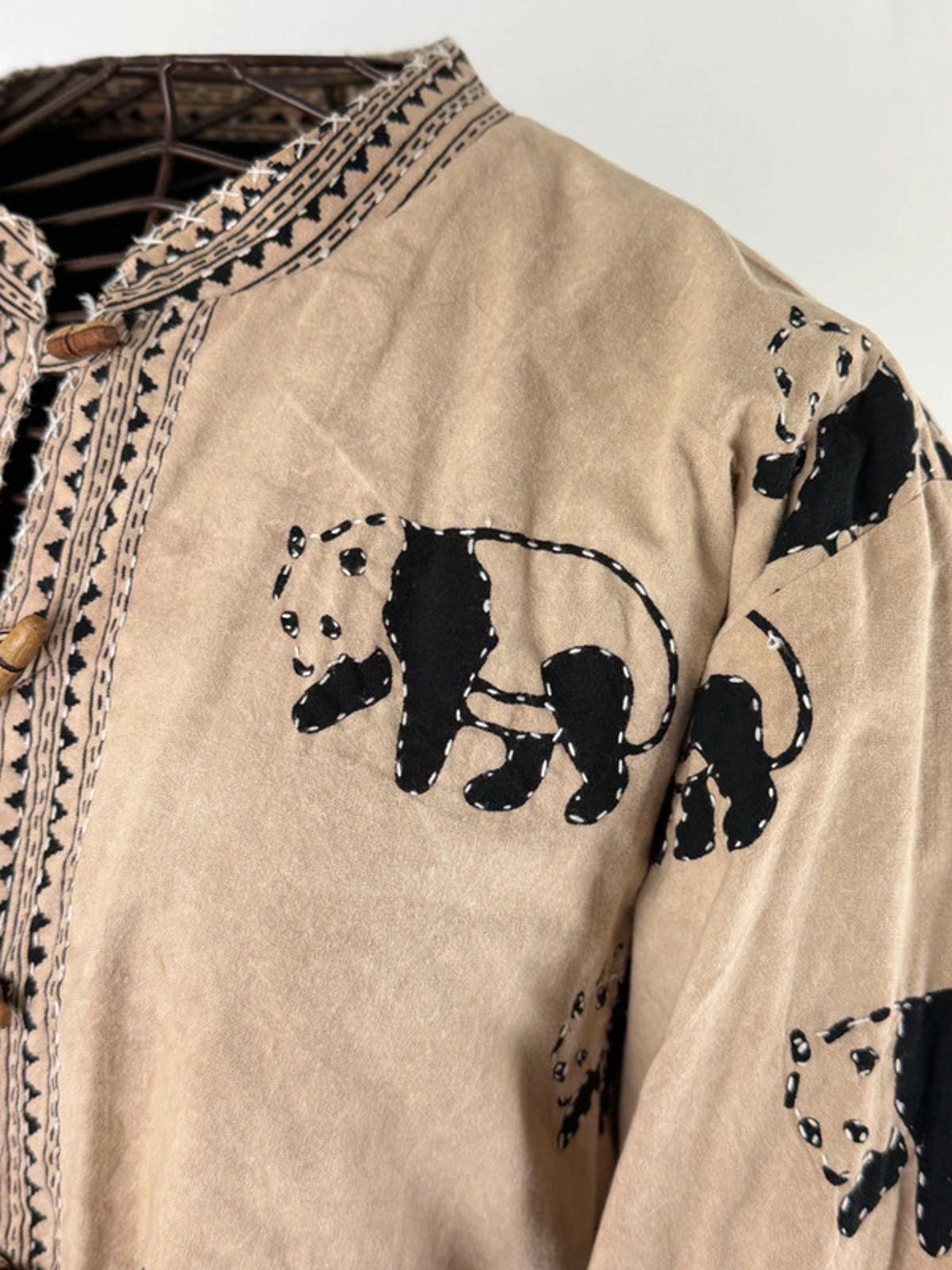 Kantha Quilted Panda Work Jacket XL Reversible