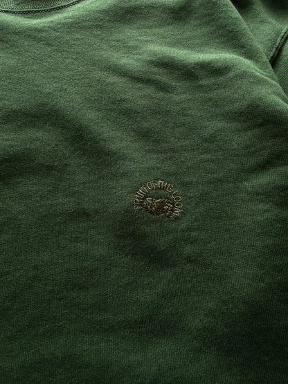 90s Fruit of The Loom Green Blank Sweatshirt Large