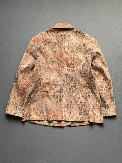 Vintage Embroidered Sashiko Style Paisley Trucker Jacket XL Ladies