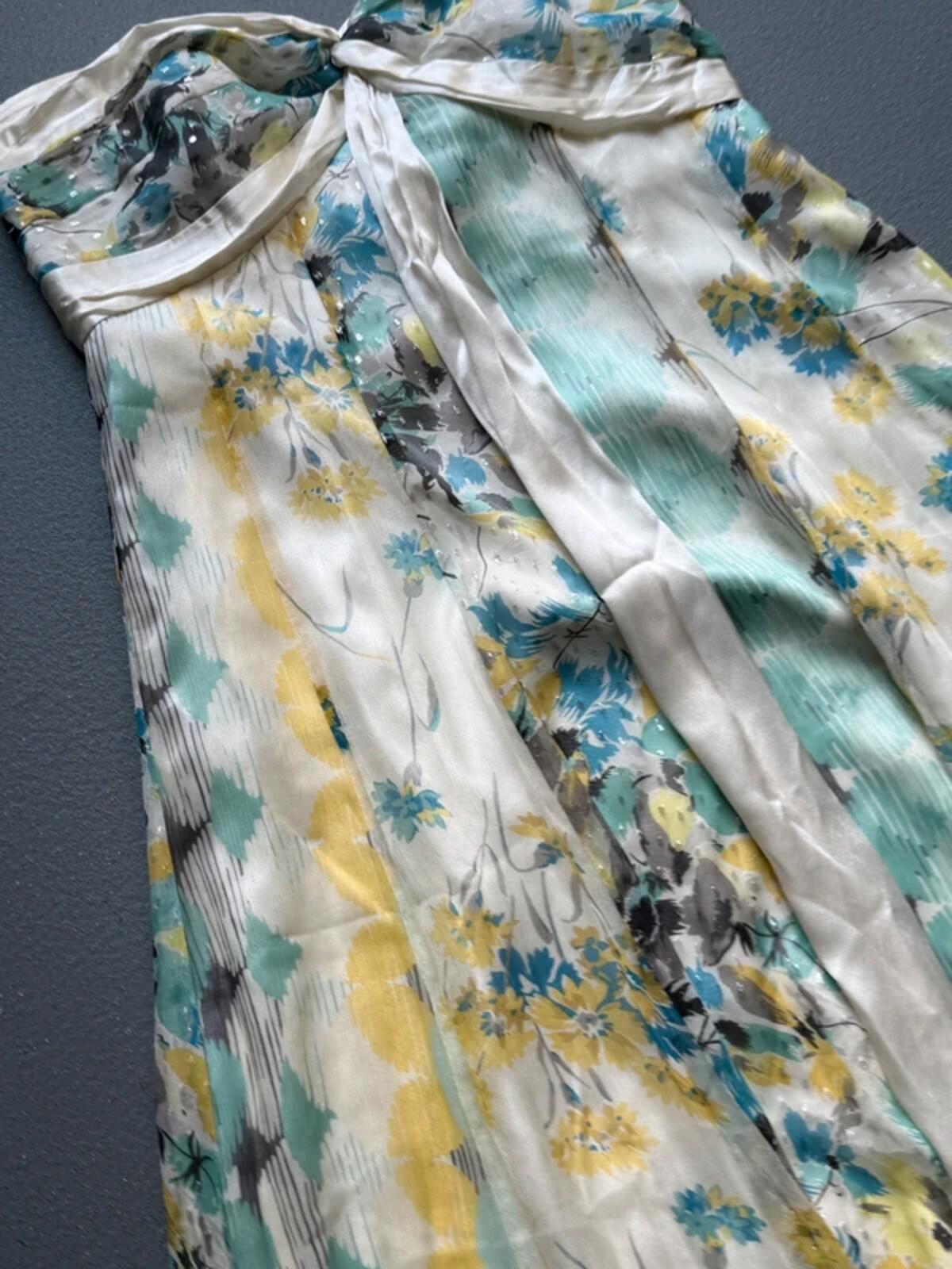Y2K Monsoon Dress Boob Tube Maxi Floaty Size 16