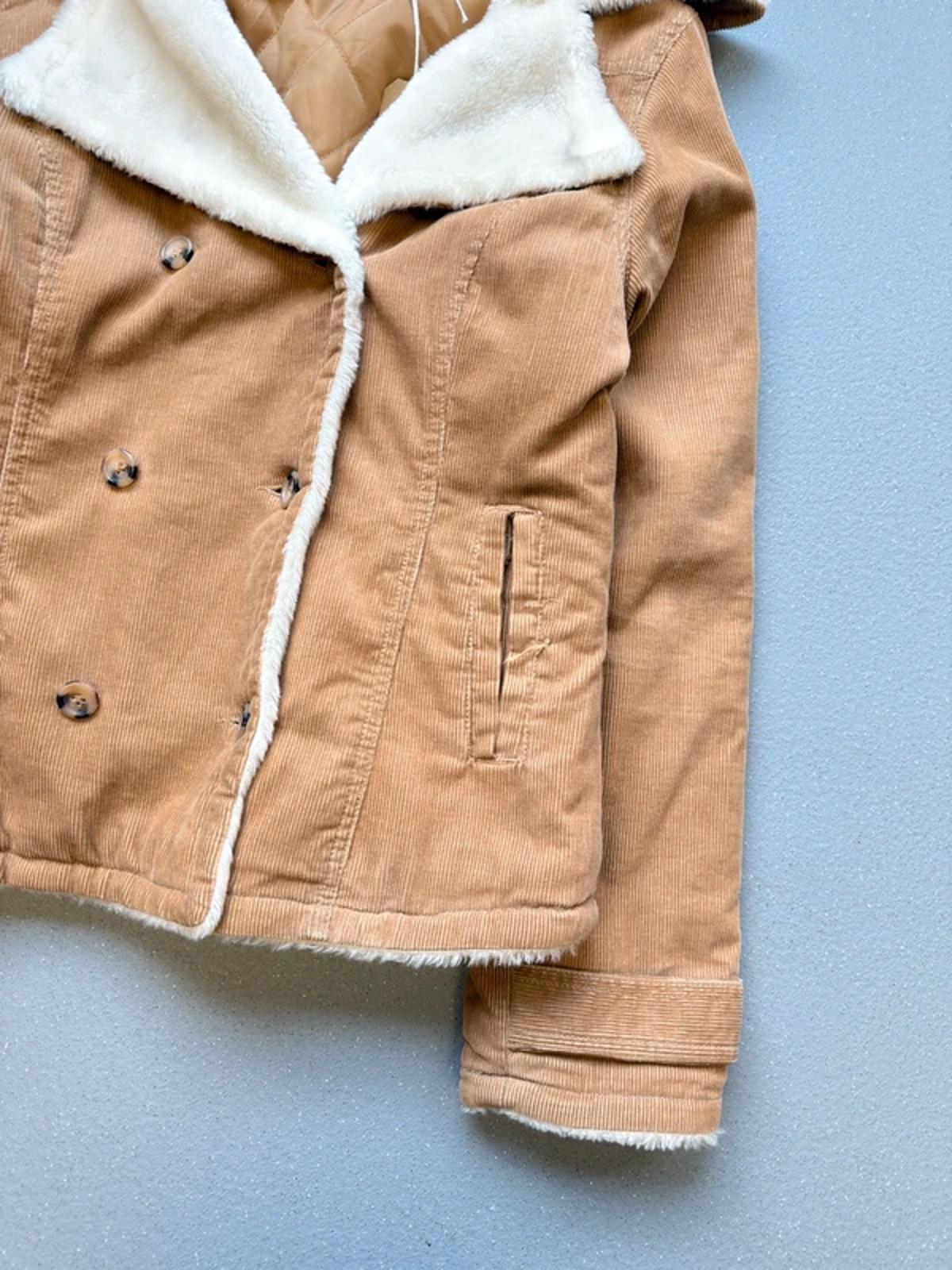 Y2K Cropped Double Breasted Cord Jacket Large Ladies