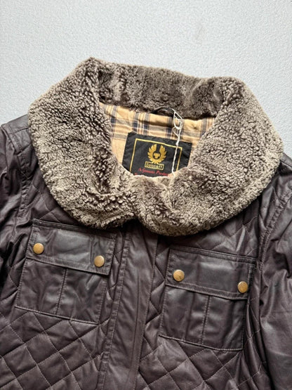 Belstaff Wax Quilted Jacket Brown Ladies Size 46 / UK 14