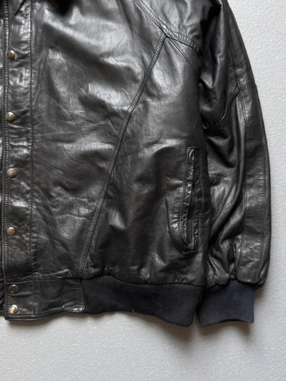 Vintage 80s Leather Bomber Jacket XXL
