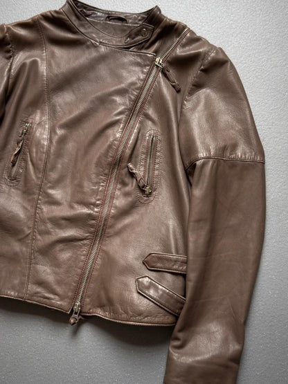 DNA Amsterdam Butter Soft Lamb Leather Asymmetrical Jacket Large
