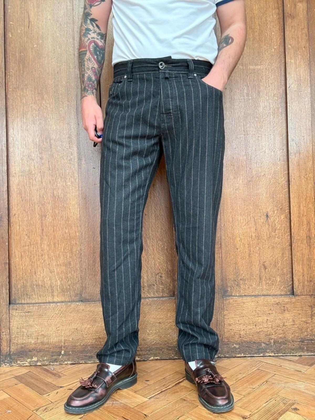 Jacob Cohen Luxury Wool Pinstripe Trousers 38”