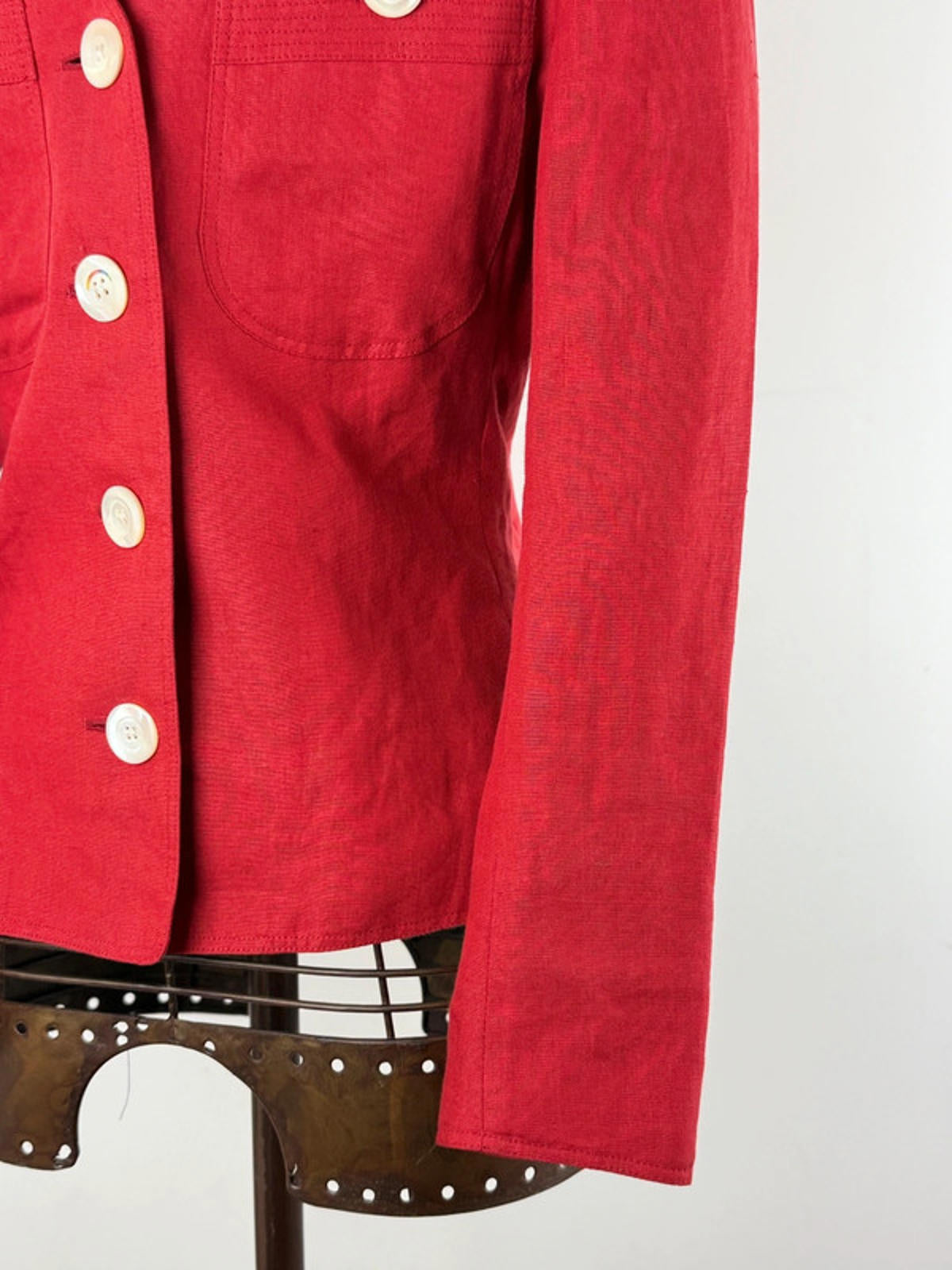 Bogner Linen Red Blazer Jacket 12