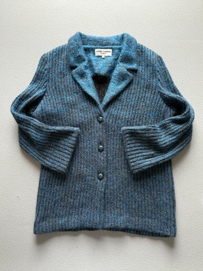 80s Mohair Blue Cardigan Ladies Large