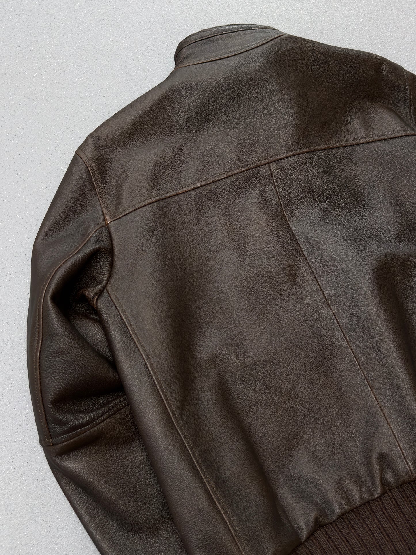 Gian Carlo Rossi Brown Leather Bomber Jacket XL