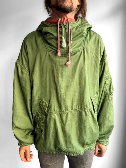 Vintage Reversible Utility Smock Hooded Jacket XXL