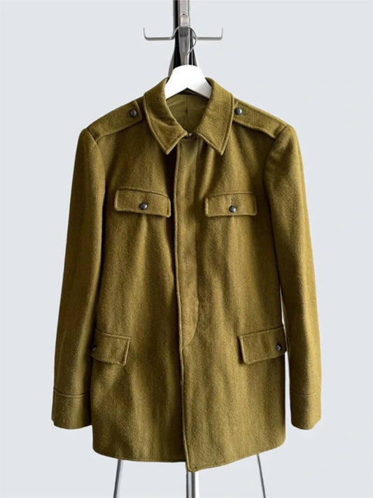 1980s Vintage Romanian Military Wool Jacket Small