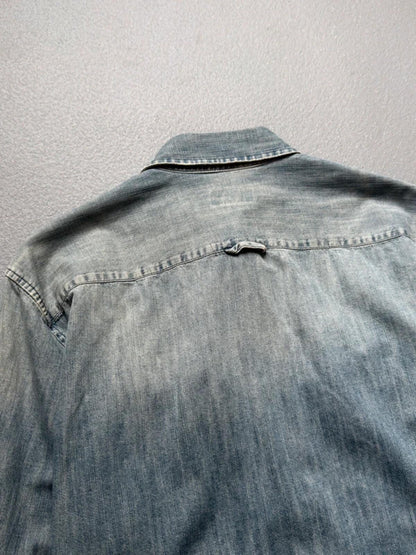 Armani 2000s Denim Utility Shirt Large Mens
