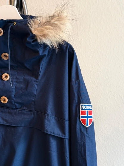 70s Norwegian Mountain Parka Large Vintage Navy