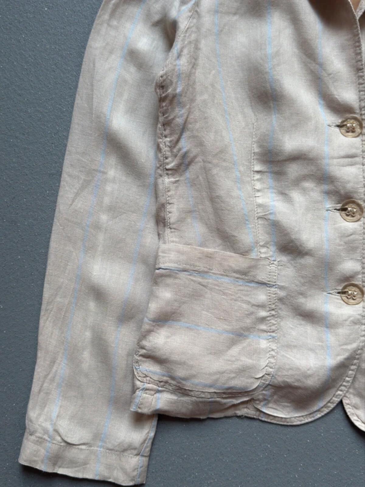 Armani 2000s Linen Blazer Beige Size 10