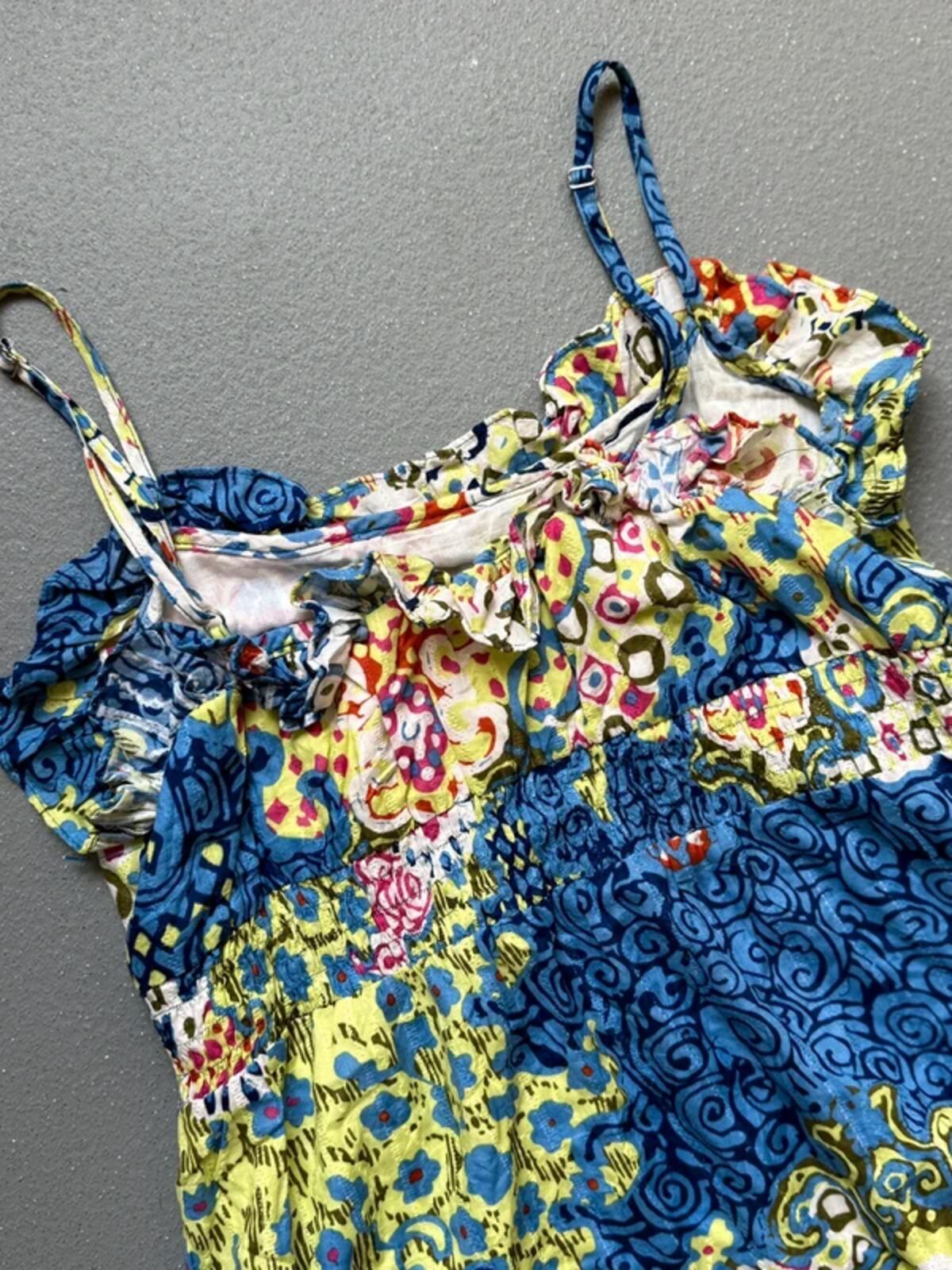 Y2K Strap Romper Dress Floaty Floral Medium