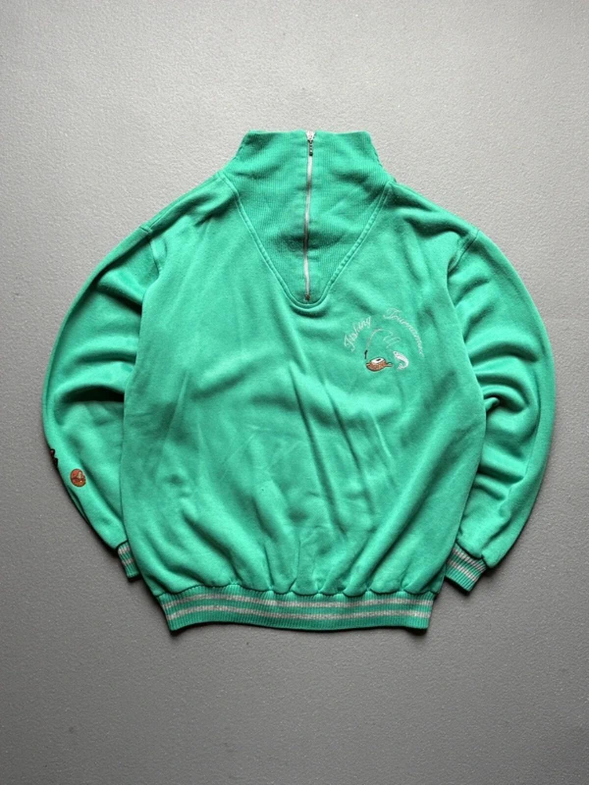 Vintage Fishing 1/4 Zip Sweatshirt XL