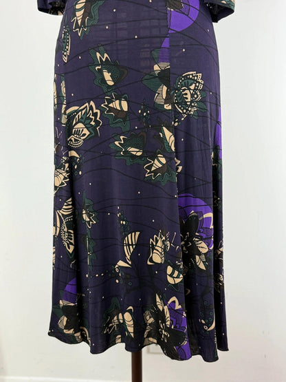 Sandro Ferroni Purple Mandala Pattern Dress Medium