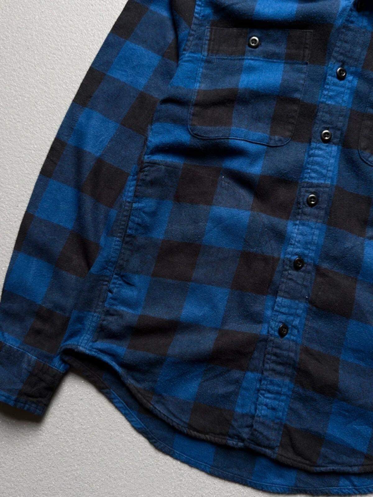 Y2K Grunge Hoodie Flannel Overshirt XS
