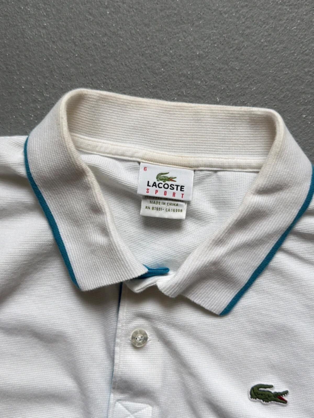 Lacoste Sport Y2K Spellout Polo Shirt Size 6 / XL