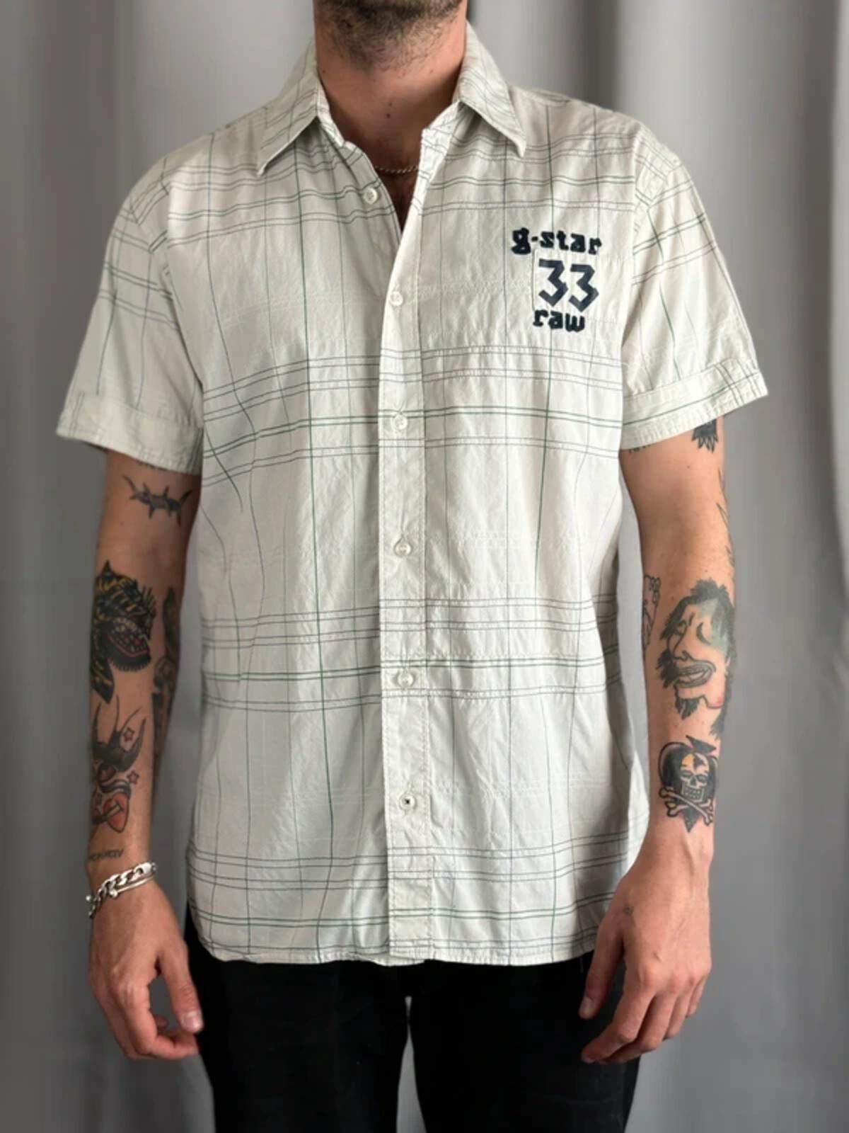G Star Raw Y2K Short Sleeve Check Shirt Large
