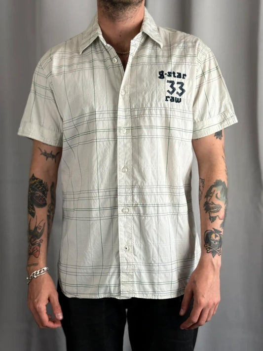 G Star Raw Y2K Short Sleeve Check Shirt Large