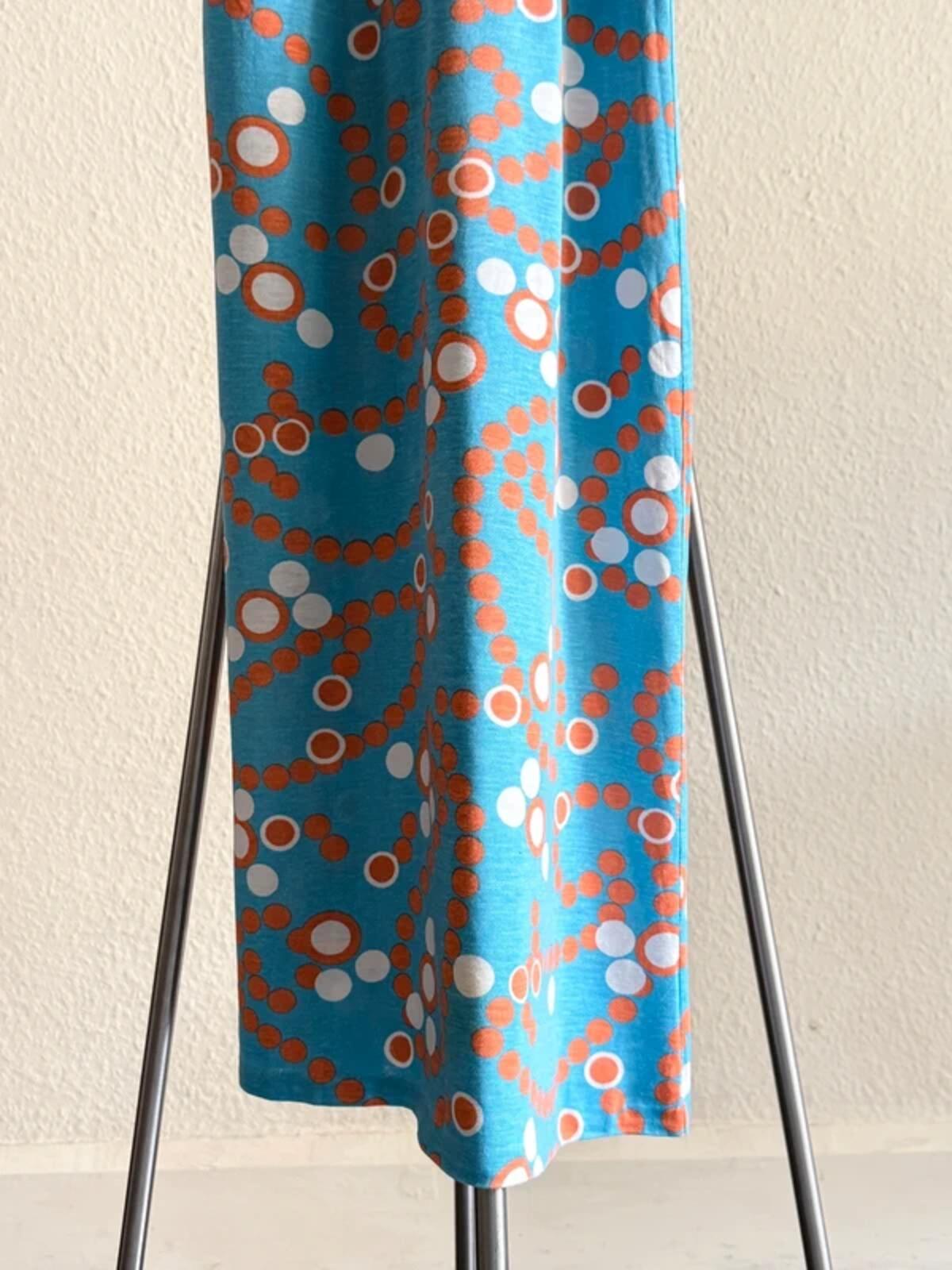 70s Halter Neck Mini Dress Geometric Pattern Small Size 8