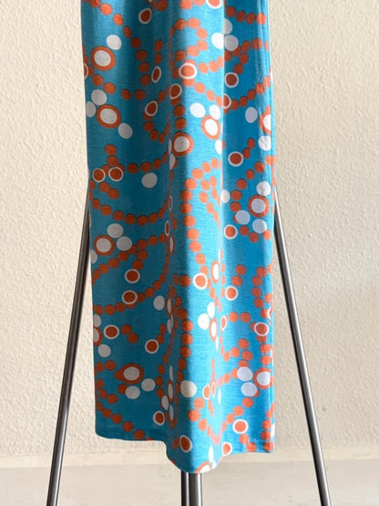 70s Halter Neck Mini Dress Geometric Pattern Small Size 8