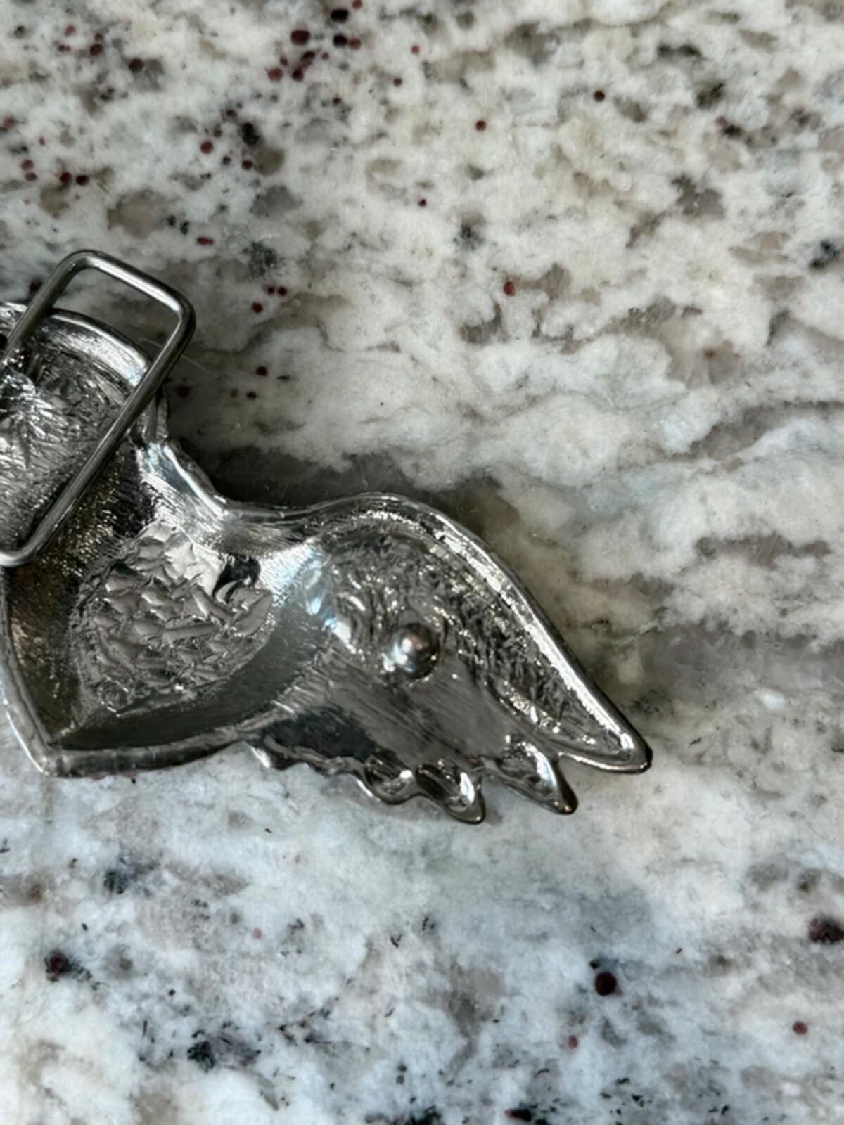 Y2K Diamonte Winged Heart Belt Buckle Emo Alt