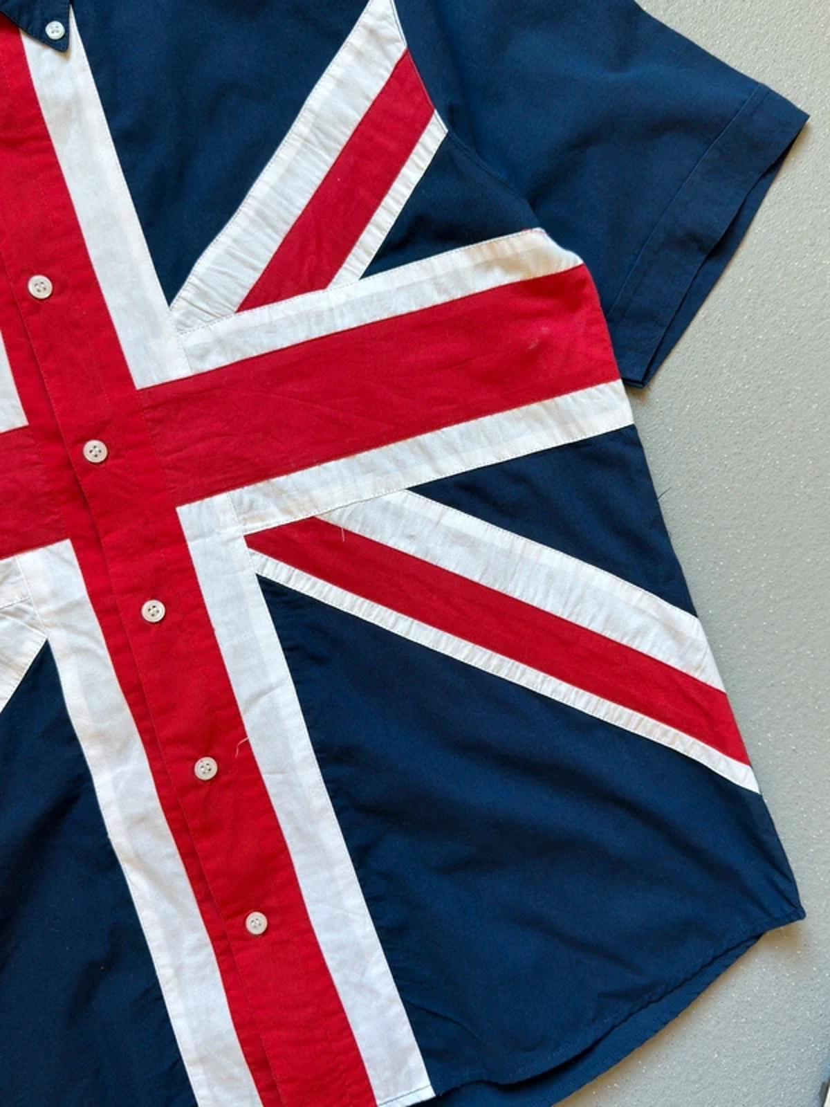 Y2K Whispering Smith Union Jack Shirt Large