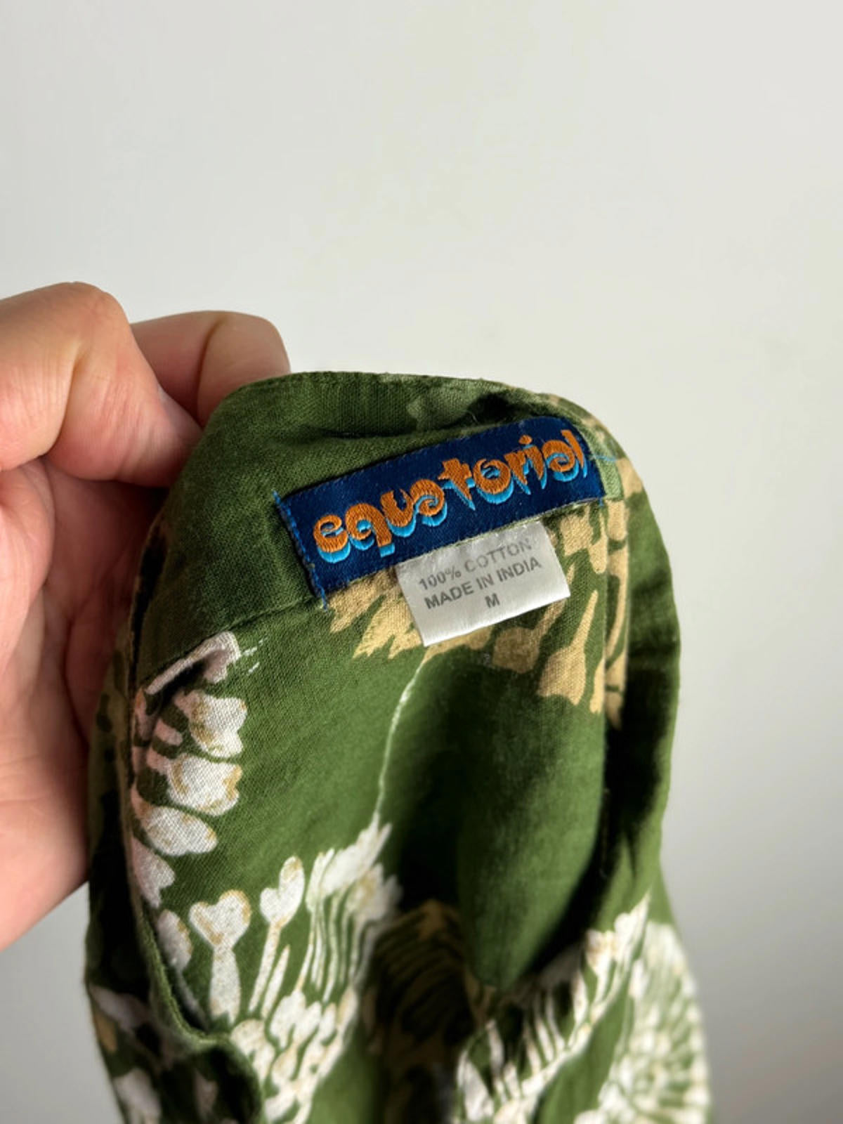 Mandarin Collar Vintage Botanical Pattern Dress Medium