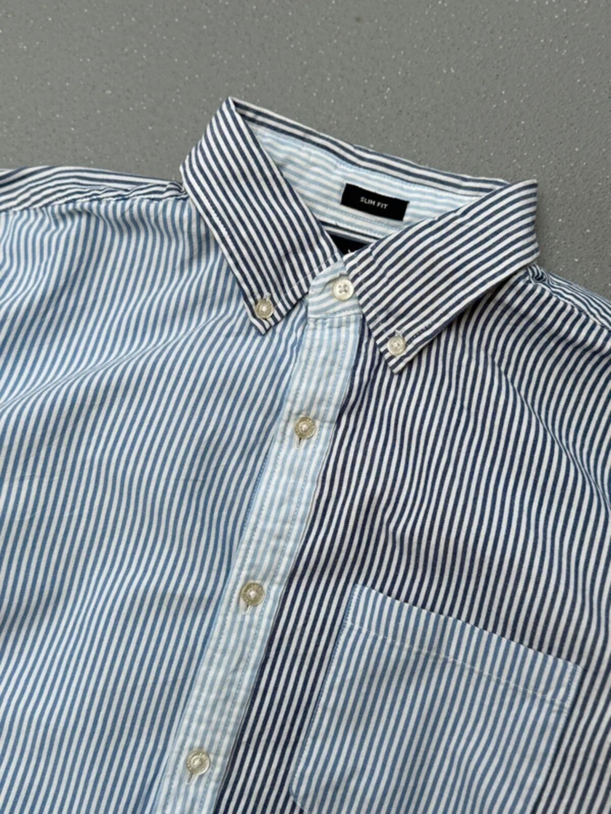 American Eagle Stripe Oxford Shirt Large