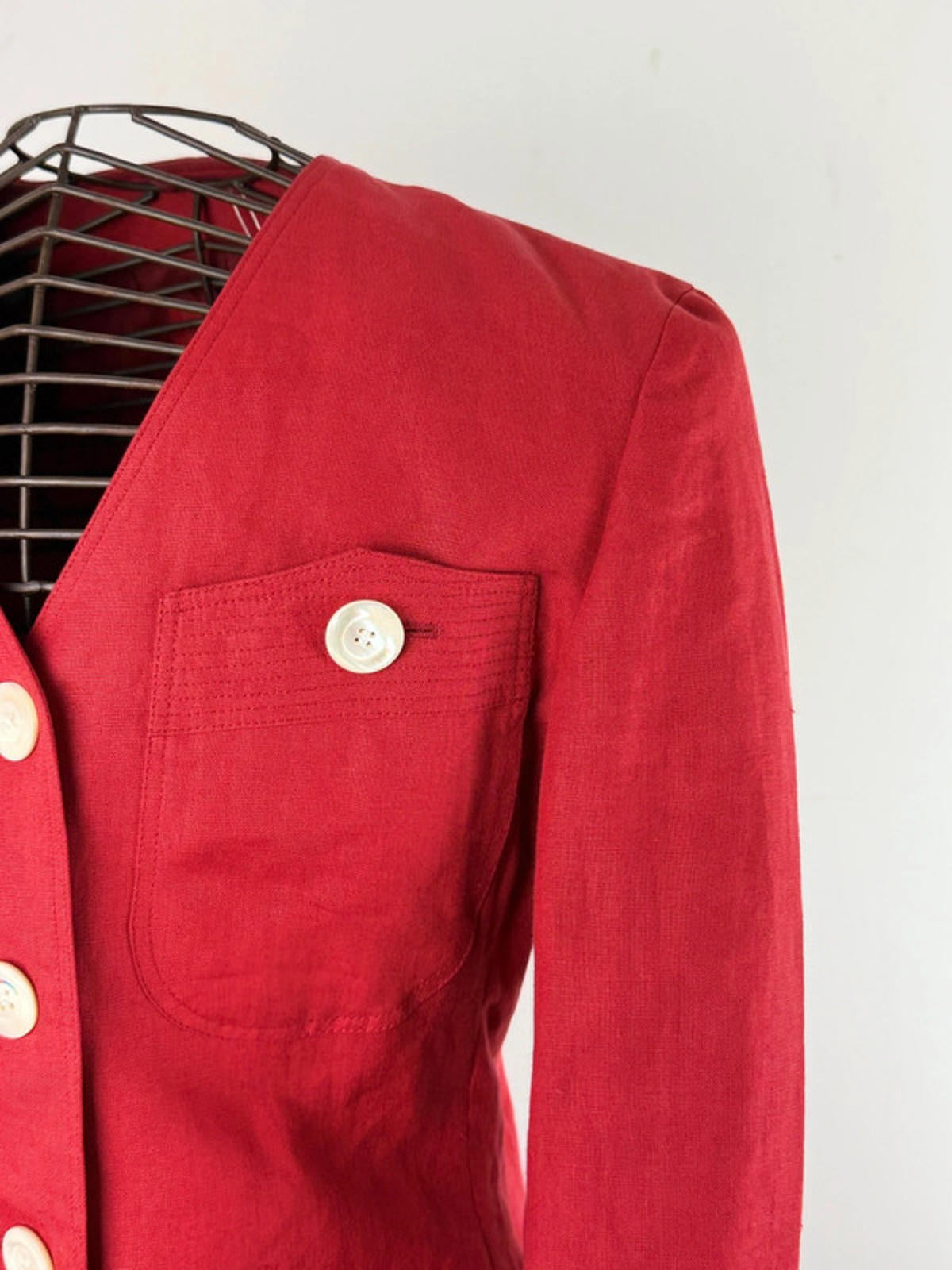 Bogner Linen Red Blazer Jacket 12