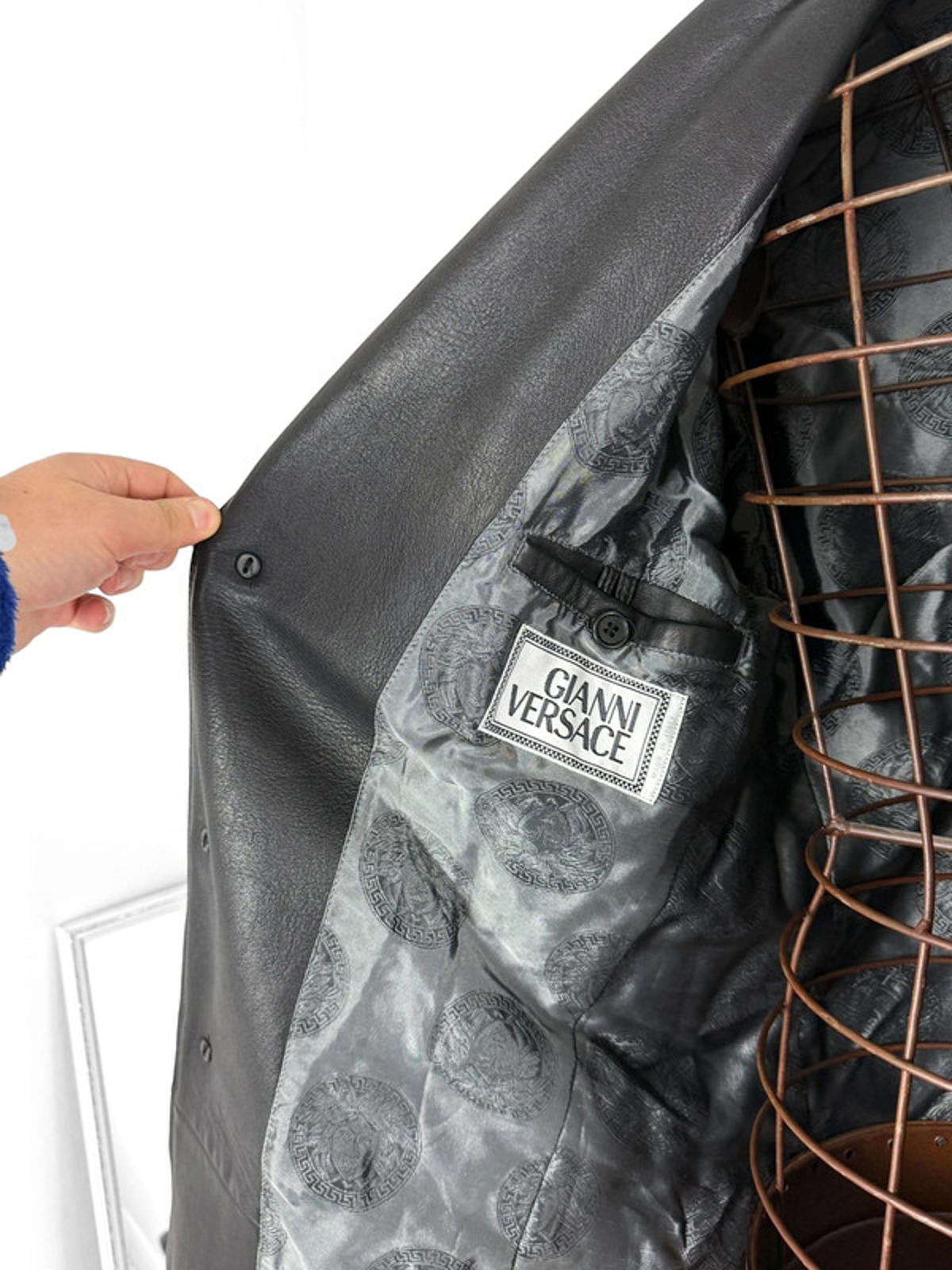 Gianni Versace 90s Soft Leather Trench Coat Medium / Large