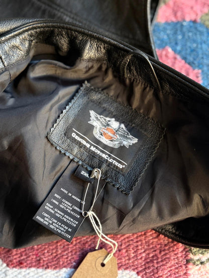 Harley Davidson Leather Biker Vest XXL