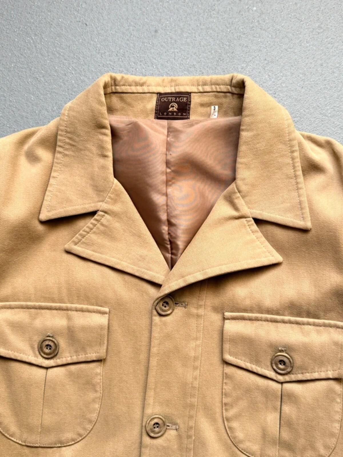 70s Vintage Outrage London Utility Safari Work Jacket Large
