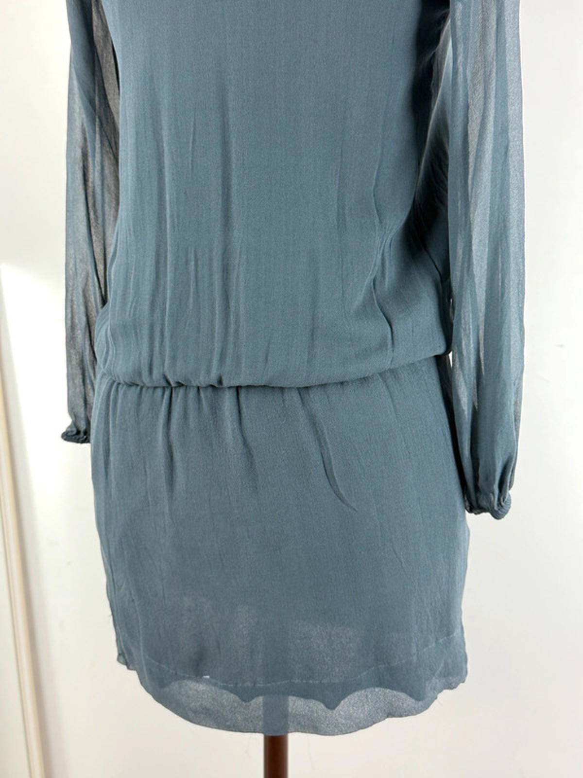 Gaudi Y2K Bow Tie Mesh Sheer Dress Size 10 Grey