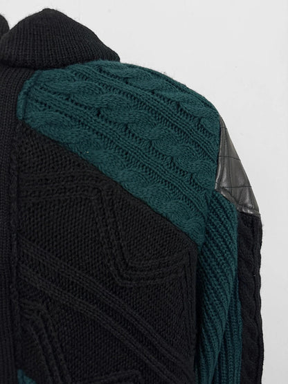 80s Bomber Jacket Knitted Vintage XL