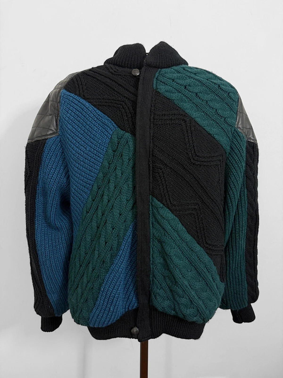 80s Bomber Jacket Knitted Vintage XL